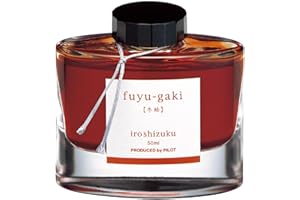 Pilot Iroshizuku Fountain Pen Ink - 50 ml Bottle - Fuyu-gaki Persimmon (Vermilion Red Orange) (Japan Import)