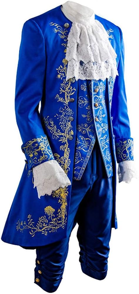 SIDNOR Beauty and The Beast Prince Dan Stevens Blue Uniform Cosplay Costume Outfit Suit: Clothing