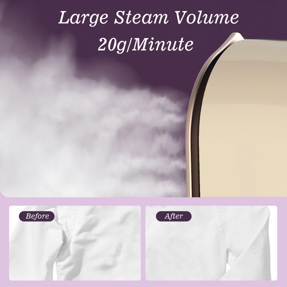 Tenhitoys Beige Mini-Vapor Ceramic Travel Steamer Iron