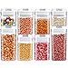 Food Storage Container, OnederHome Air-Tight Cereal & Dry Food Storage Set- 8 Piece Set with Free 20 Pcs Chalkboard Labels - Food Grade Durable Plastic BPA Free - Keep Food Dry & Fresh with Easy Lock