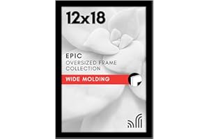 Americanflat 12x18 Poster Frame with Polished Plexiglass - Black Picture Frame - Wide Photo Frames Made of Engineered Wood for Vertical or Horizontal Wall Display - Epic Collection - Black