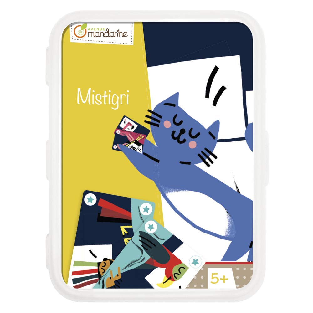 Avenue Mandarine - Ref CO099O - Mistigri Card Set, 33 Cards Featuring Elegant & Original Graphics, Resealable Plastic Box, Suitable for 2-4 Players, Age 5+