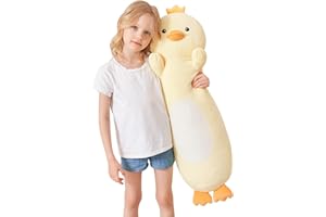 HAIJUNYA 36” Long Duck Plush Body Pillow, Kawaii Cute Yellow Ducks Stuffed Animals, Hugging Squishy Pillow Soft Plushies Toy, Gifts for Kids Girls and Boys, Birthday, Halloween, Christmas