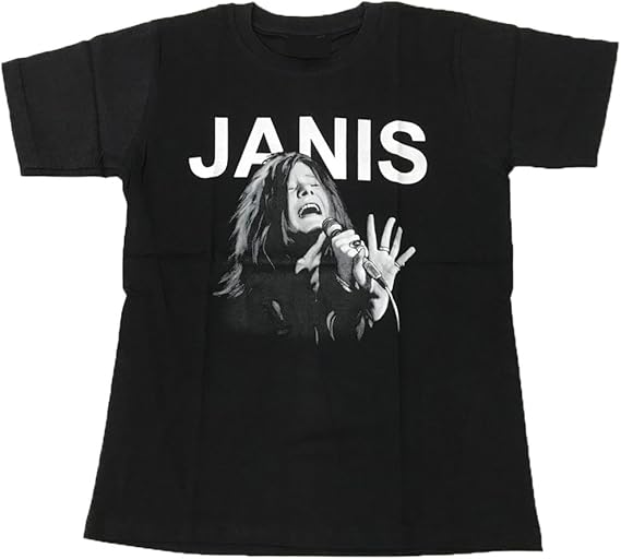 Amazon Co Jp 並行輸入品 Janis Joplin ジャニス ジョプリン プリントｔシャツ ロックｔシャツ ブラック Sサイズ Mサイズ Lサイズ 男女兼用 Lサイズは短めワンピースとしても人気 服 ファッション小物