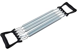 Kisangel 1pc Spring Chest Expander with 5 Springs Arm Muscle Strength Exercise Gym Stretch Rope Arm Trainer for Indoor Fitness Workout