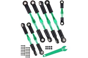 RCMYou Aluminum Turnbuckles Camber Links Upgrades Part for 1/10 Slash 2WD/Stampede 2WD/Rustler 2WD/Bandit 2WD, Alloy Turnbuckles Camber Links Hops Up,Green