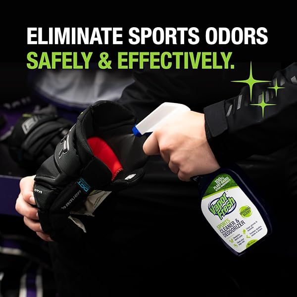 VAPOR FRESH SPORTS CLEANER AND DEODORIZER – FOR BOXING GLOVES, SPORTS PADS, HELMETS, GYM BAGS, GYM EQUIPMENT AND MORE – NATURALLY POWERED BY PLANTS, 16 FL OZ (1-PACK)