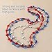 4th of July Star Beads Necklaces For Patriotic Party Accessories, Fourth of July Party Supplies (12 Pack)
