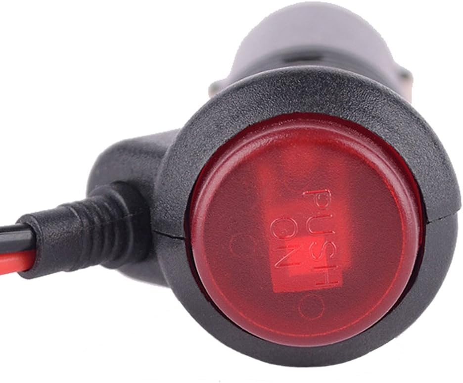 Carviya 5Pcs Car Motorbike/Motorcycle 12V-24V Cigarette Lighter Power Supply Adapter Plug Cable with Switch Button Built-in 10A Fuse (3 Meters) (5 Pack) - Image 4