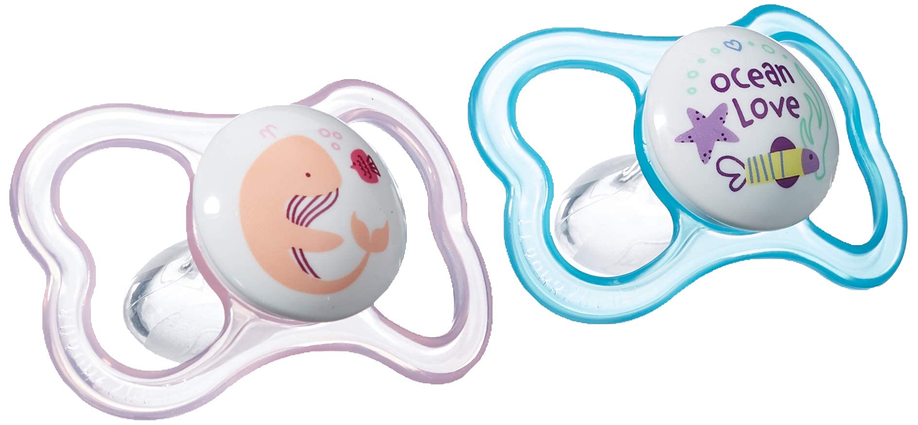 MAM Air silicone , set of 2, extra light and airy shield design, tooth-friendly baby dummy made of special MAM SkinSoft silicone with dummy box, 16+ months, wal/ocean, Instructions in Foreign Language