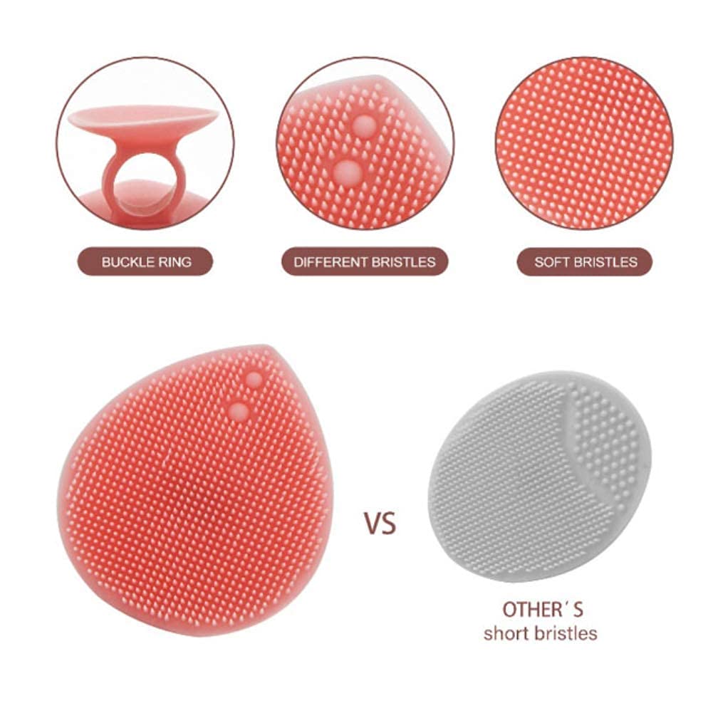Super Soft Silicone Face Cleanser and Massager Brush FBFL Manual Facial Cleansing Brush Handheld Mat Scrubber For Sensitive, Delicate, Dry Skin (Pack of 2): Beauty