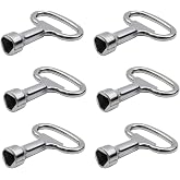 Antrader 6pcs 2"x1.5" Matel Triangle Socket Spanners Universal Utility Keys | Nickel Plated Metal, Rust Resistant,Ergonomic Pull Ring for Easy Grip, For Elevator, Cabinet, Valve Locks