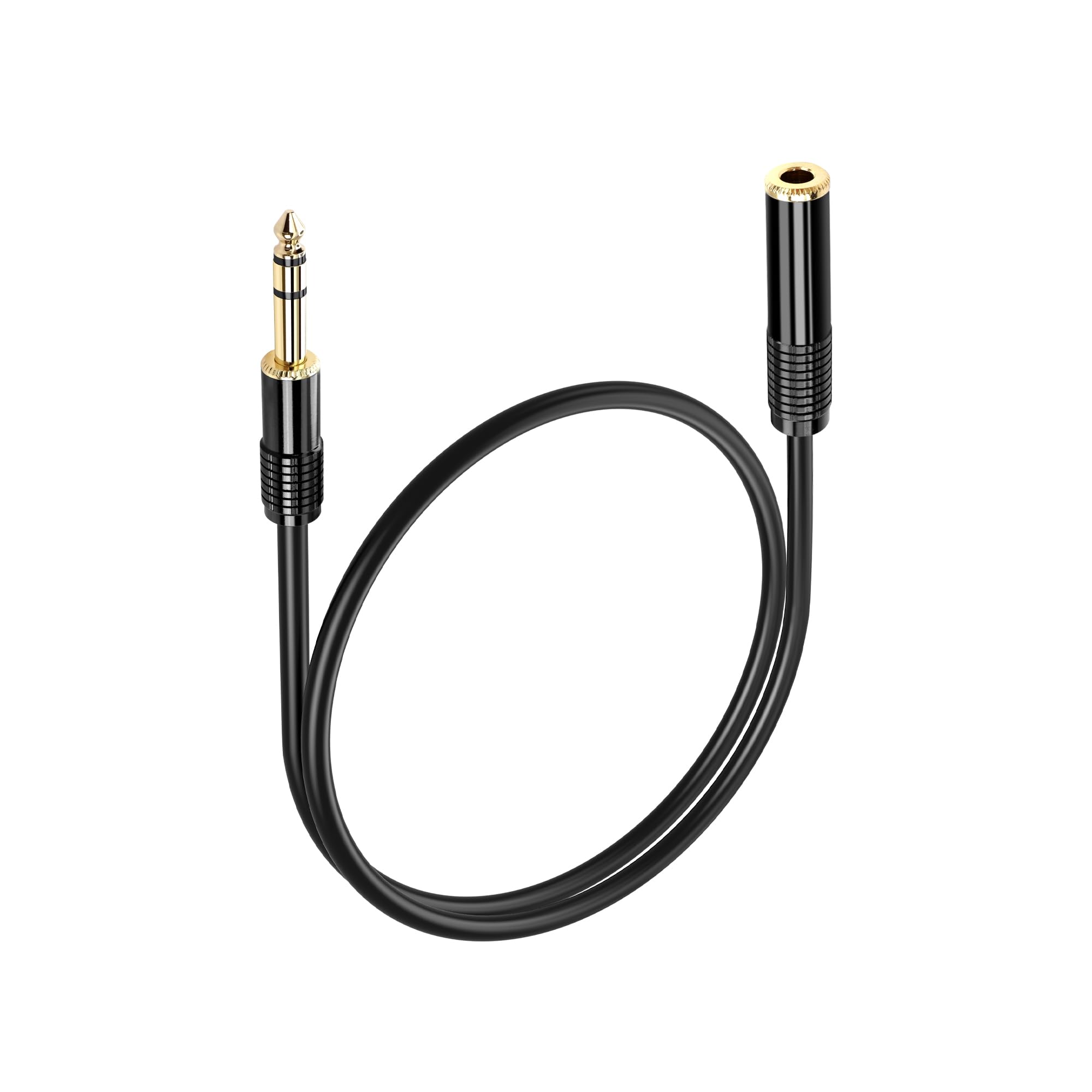 PNGKNYOCN 1/4 Inch Stereo Audio Cable，0.5M Gold Plated 6.35mm 1/4" TRS Male to Female Headphone Guitar Extension Cable (0.5M)