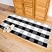 LEVINIS Buffalo Check Rug - Black and White Plaid Door Mat Outdoor - Farmhouse Rugs for Front Porch/Kitchen/Bathroom- Large Layered Welcome Doormats, 59''x35.4''