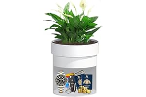 Sdstone Fireresistant Waterproof Flower Pot Diversion Safe with Key Lock,Stainless Steel Secret Hidden Safe,Perfect for Hiding The Valuables Inside Flower Pot False Bottom(White)
