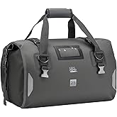 KEMIMOTO Waterproof Motorcycle Dry Bag &ndash; Duffle Tail Bag Soft Luggage, 25L/40L/65L Large Capacity with 4 Quick-Release Straps, Dustproof for Touring, Adventure, Motorcycling &amp; Camping Grey