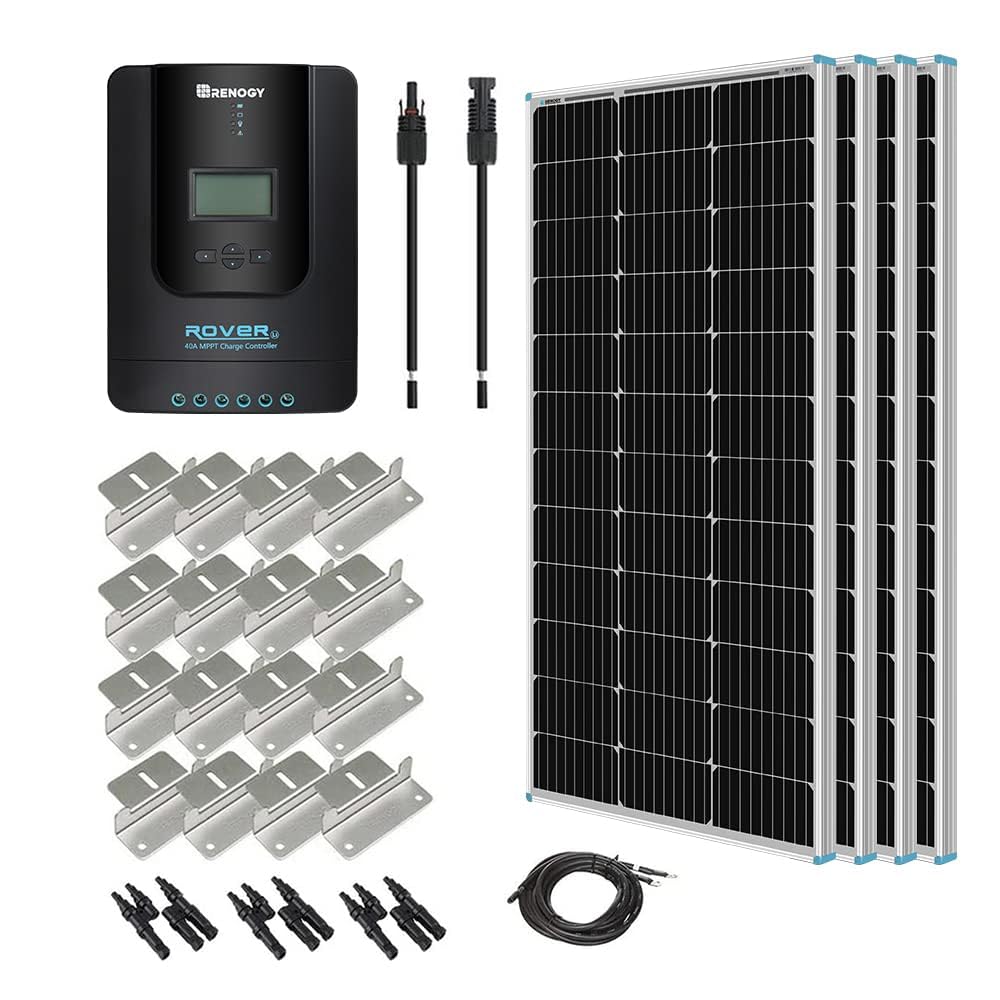 Photo 1 of ?New Upgrades? Renogy 400W 12V Solar Panel Starter Kit, 4 * 100 Watt N-Type 16BB Solar Panel, MPPT 40A Charge Controller, Adaptor Kit, Tray Cables, Mounting Z Brackets for RV, Camper, Off-Grid System