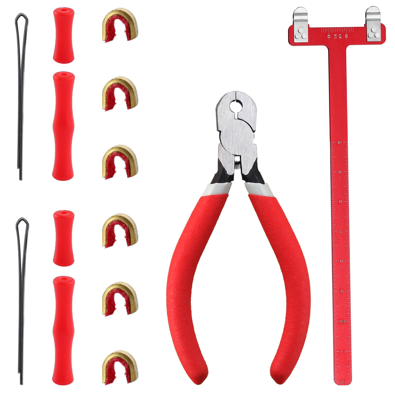 SPEEDWOX Archery Nocking Point Pliers Nocking Pliers D Loop String Clamp Precision Nock Plier Bow String Nocking Points Pliers Strings Knock Set T Shape Bow Square Ruler Nocking Buckle Pliers