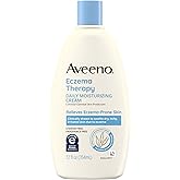 Aveeno Eczema Therapy Daily Moisturizing Body Cream for Sensitive Skin, Soothing Eczema Relief Cream, Colloidal Oatmeal & Ceramide for Dry & Itchy Skin, Steroid- & Fragrance-Free, 12 oz