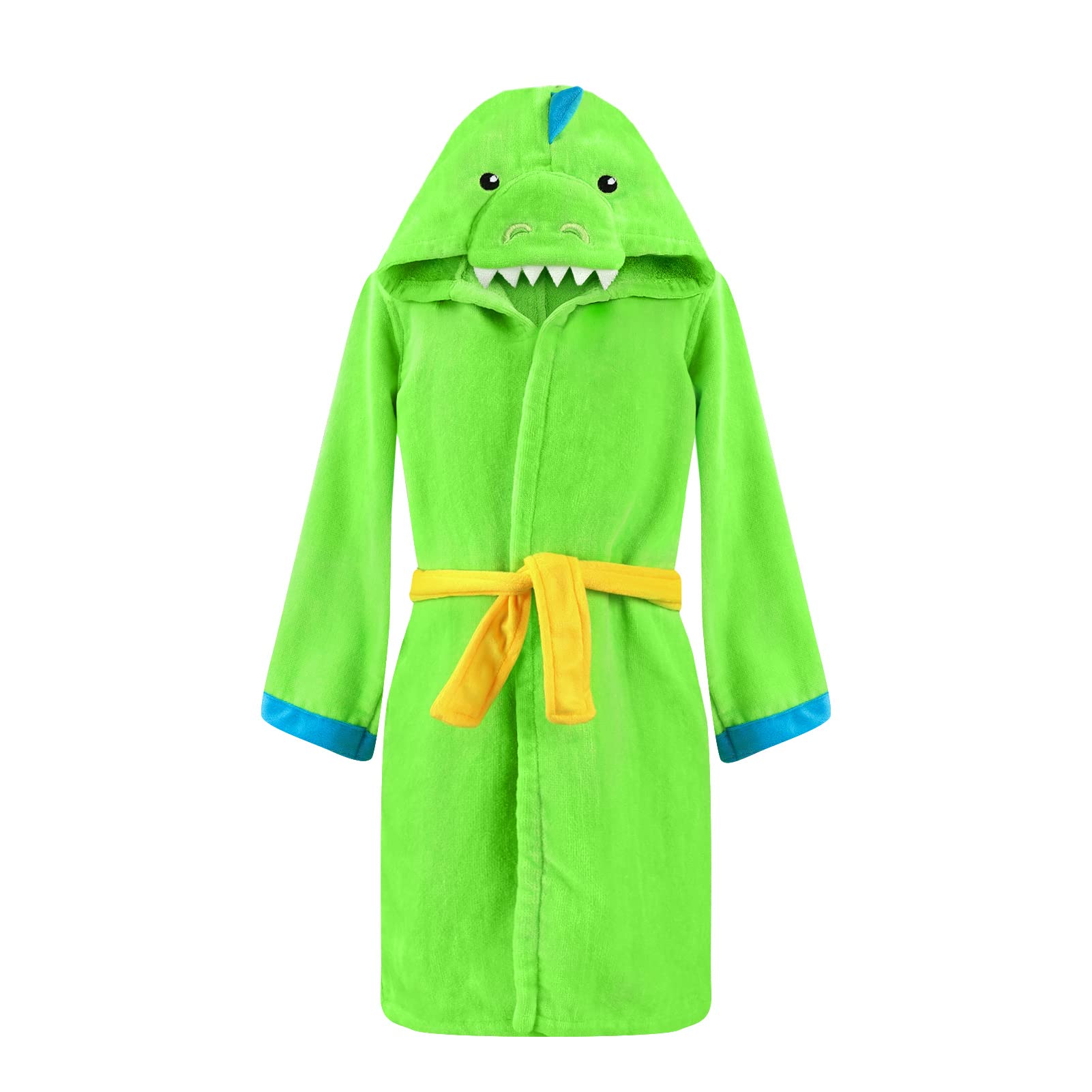 WYTbaby Boy's Bathrobes Girl's Sleepwear Hooded Beach Towels Towelling Dressing Gown 6-8 Years, Green