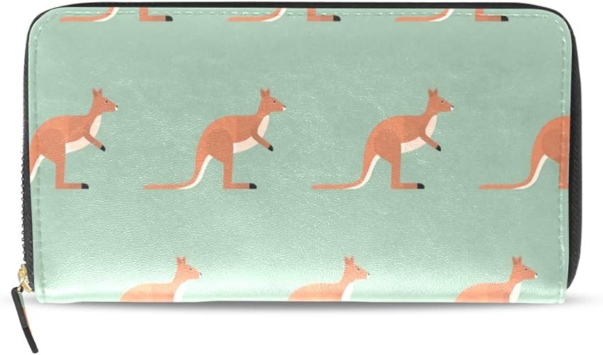 Amazon 財布 長財布 ラウンドファスナー カンガルー動物柄 オーストラリア柄 ウォレット 本革 革 レザー カード 大容量 小銭入れ ブランド 人気 メンズ レディース 並行輸入品 Fanhome 財布