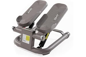 DHT DYNAMIC HEALTH TECH DHT Steppers for Exercise at Home, Mini Stair Stepper with Resistance Band, Workout Equipment with LCD Monitor, Fitness Stepper for Cardio Full Body Workout, for Home Gym(No Resistance Adjustment)