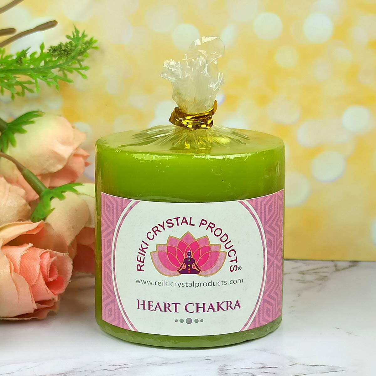 Buy Reiki Crystal Products Energized Pillar Candle by Reiki Grand