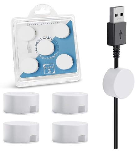 Xuuza 5-Pack Magnetic Cable Holders - Adhesive Cord Clips For Desk, Nightstand, Kitchen, Car (White) - View #10