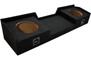 American Sound Connection Compatible with Chevy Silverado or GMC Sierra Full Size Extended Cab Truck 1999-2006 Dual 10" Subwoofer Sub Box Speaker Enclosure