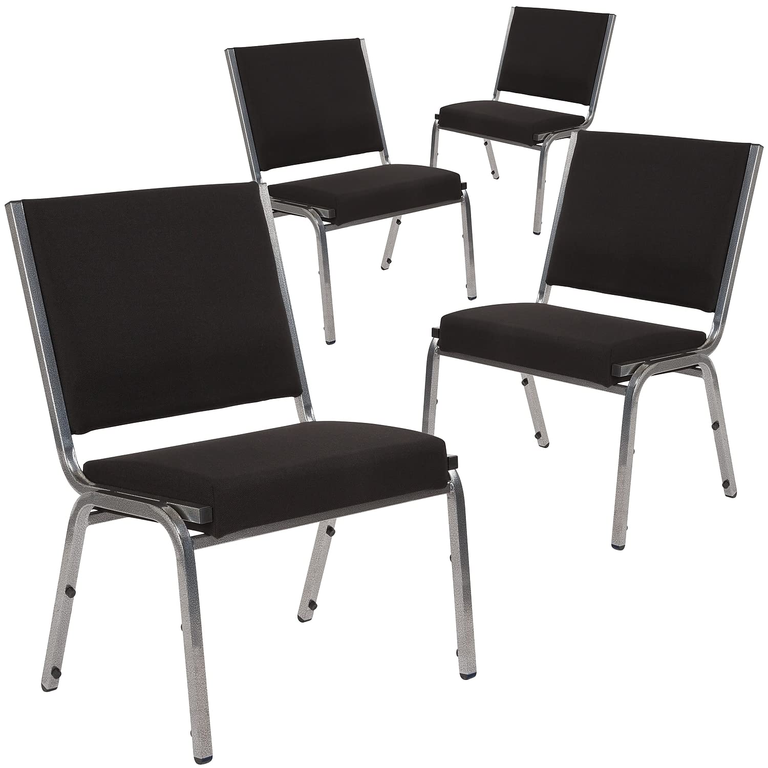 View 1 of ****PARTIAL SET, 2 CHAIRS ONLY**** Flash Furniture 4 Pack HERCULES Series 1000 lb. Rated Black Fabric Bariatric Medical Reception Chair