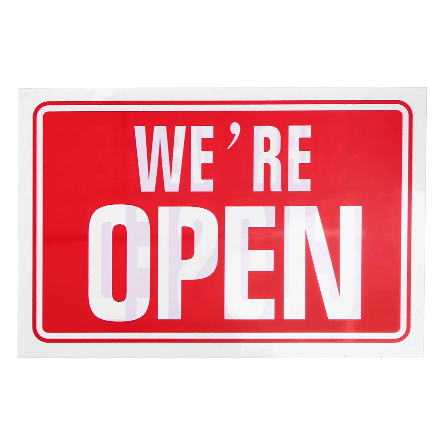 Open Closed Sign Reversible High Contrast Red Shop Double Sided Door Notice