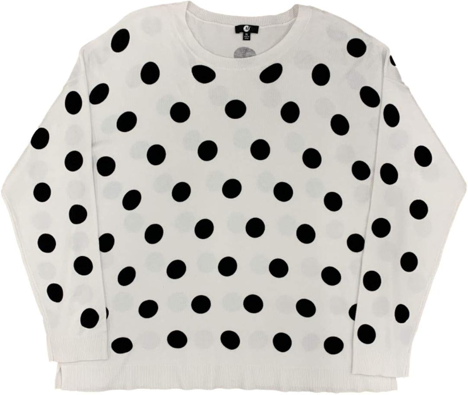 A I Womens White Black Polka Dot Lightweight Soft Sweater Shirt Top 3x At Amazon Women S Clothing Store