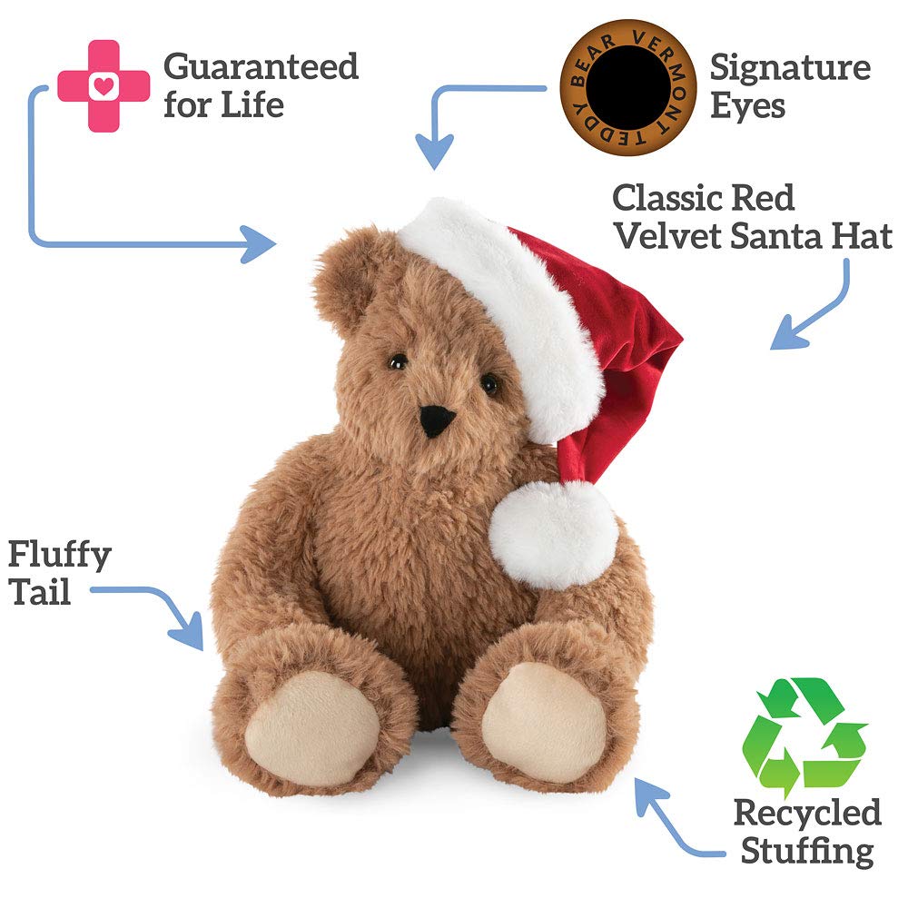 Vermont Teddy Bear Christmas Bears - Christmas Stuffed Animals, 18 Inch, Santa Bear, Soft