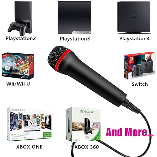 4M 13FT Wired USB Microphone for Rock Band, Guitar Hero, Let's Sing  Compatible with Sony PS2, PS3, PS4, PS5,