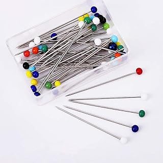 200 Stück Glaskopfnadeln, Edelstahl Stecknadeln Glaskopfstecknadeln für Schmuck Herstellung, Nähen und Handwerk(38mm)