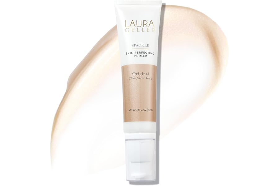 LAURA GELLER NEW YORK Spackle Primer – Champagne Glow – Super-Size 2 Fl Oz – Hyaluronic Acid Makeup Primer for Mature Skin