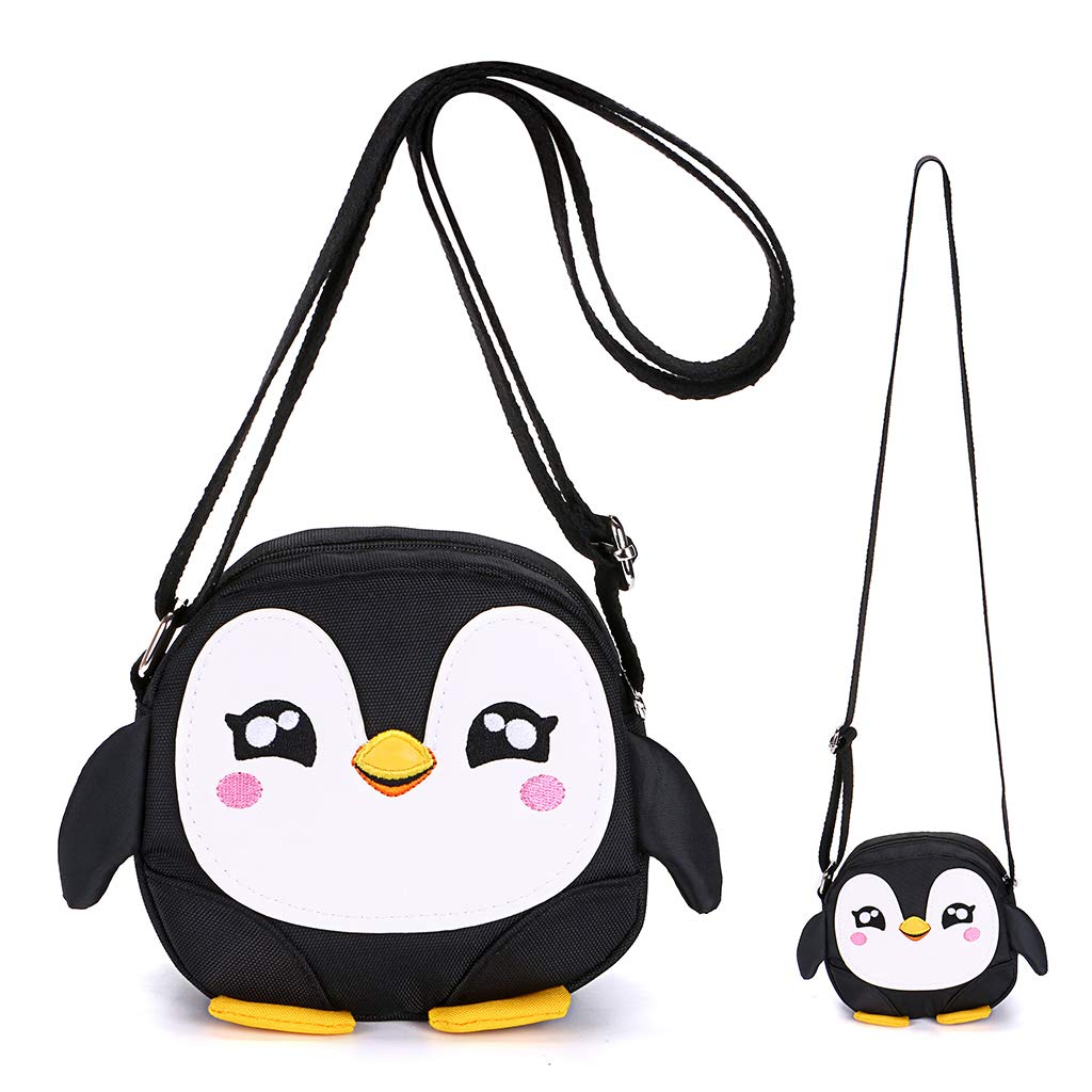 Sumnacon Little Girls Small Purse Shoulder Handbag Cross Body Messenger Bag with Zipper - Nice Stocking Filler (Black)