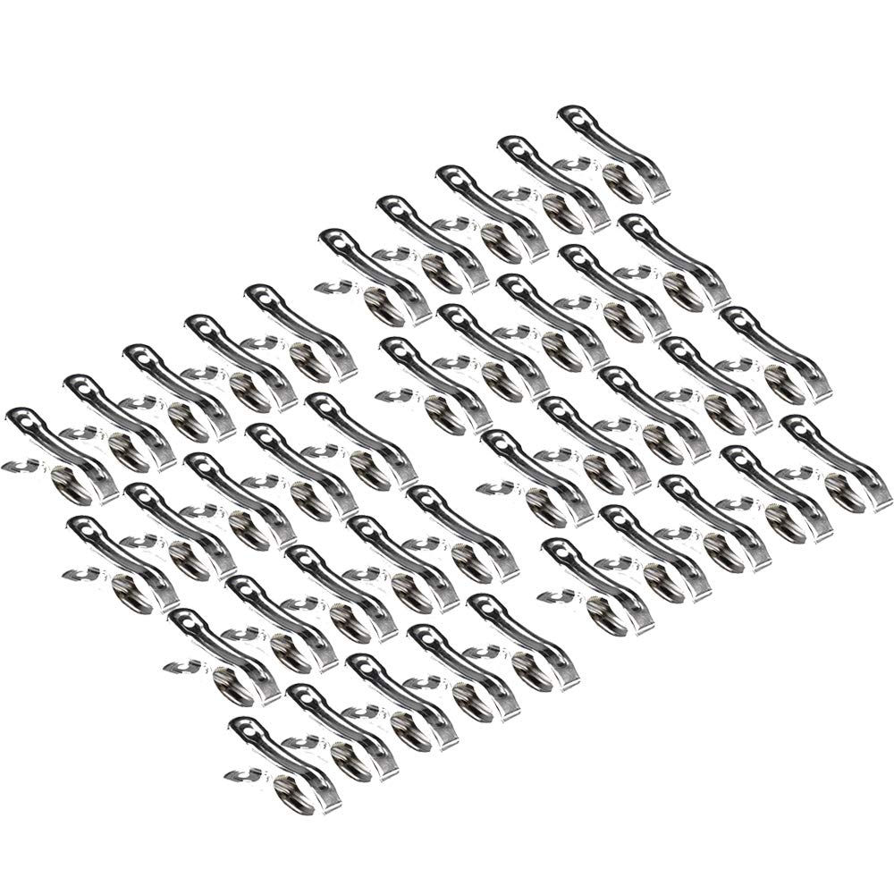 Imagine Clips de Acero Inoxidable Clips de Primavera Clips pequeños Pinzas para la Ropa para Carpetas, Ropa Interior, Calcetines, Edredones, Ropa, Pantalones, Camisas (40x5.5cm)