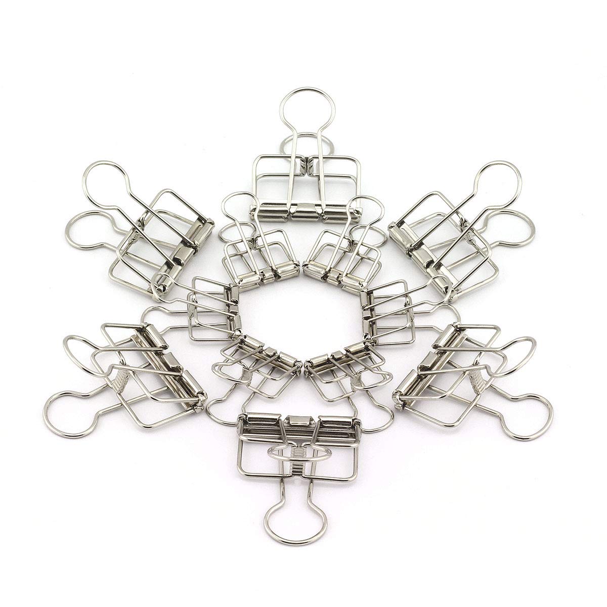 RuiLing 40-Pack Multi-purpose Metal Wire Binder Clip Set,20pcs 2.25 Inch & 20pcs 1.57 Inch Paper Metal Clips,for Home Office Supplier School Accessories - Silver