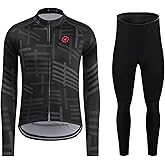 GCRFL Winter Women's Cycling Jersey Sets Thermal Fleece Long Sleeve Bike Jersey + Long Bib Pants, Cycling Set For Women