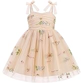 IBTOM CASTLE Toddler Baby Girl Birthday Dress Floral Sequin Tulle Tutu Dresses for Pageant Party Cake Smash Photoshoot