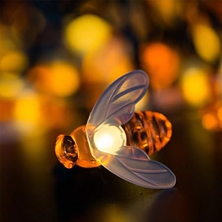 Honeybee String Lights Waterproof 30 Led Bumble Solar Powered
