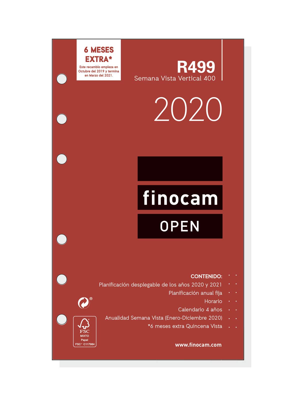 Finocam – Refill Annual 2020 Week View Vertical Open R499 Spanish