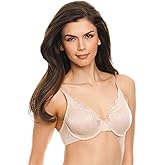 ELLEN TRACY Company Women's Lace Trimmed Soft Lined Jacquard Pattern Underwire T-Shirt Bra with Adjustable Straps