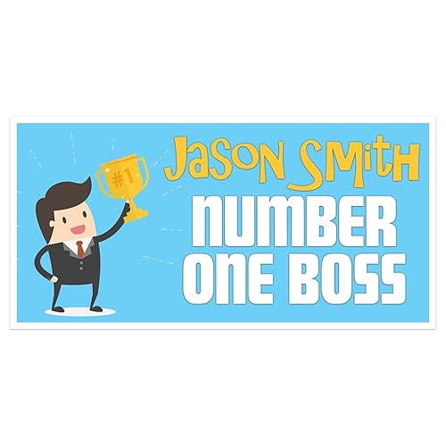 Amazon Com Number One Boss Day Banner Personalized Party Backdrop