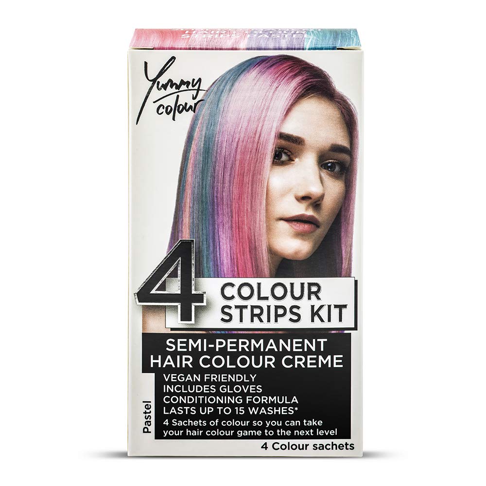 Stargazer Yummy Colour 4 Shade Semi-Permanent Hair Dye Strips Kit - Pastel