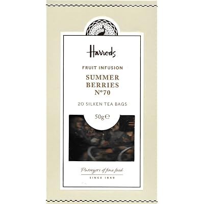 Harrods London. No. 70 Summer Berries, 20 Silken Tea Bags 50g 1 Pack NEW EDITION Seller Product Id sb70h - USA Stock
