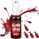 Halloween Fake Blood Spray Makeup - Washable Bloody Fake Blood for Costume Zombie Vampire and Monster Dress Up Cosplay, Reali