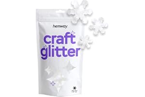 Hemway Glitter For Craft Snowflake Shaped Sequin Party Decoration White Arts, Crafts 50g / 1.7oz