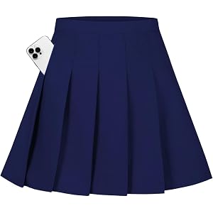 Girls Pleated Skirt Kids School Uniform Skorts with Shorts ＆Pockets 6-16Y | Elastic Waist Tennis Skirts for Teen Girl, Comfy